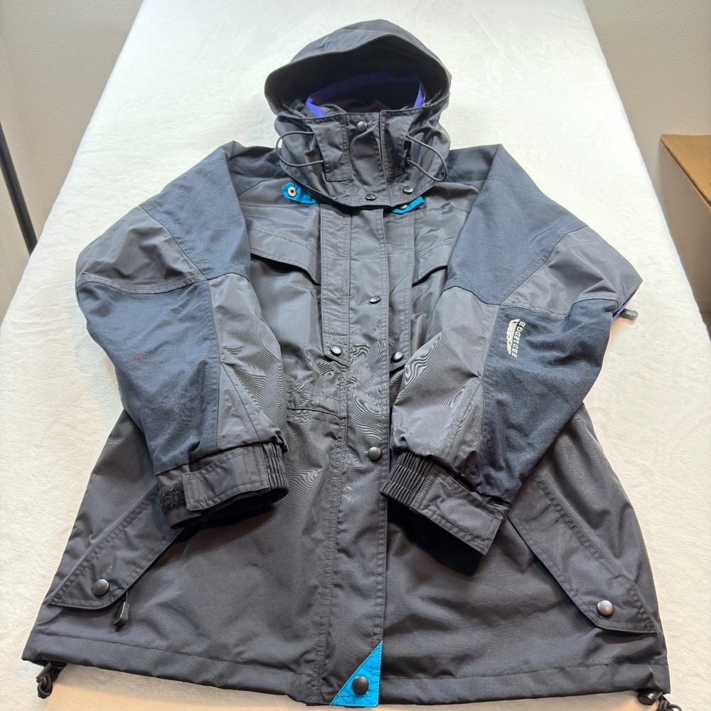 Red Ledge Waterproof Parka Jacket Mens Medium Black Teal Purple Good Abletex